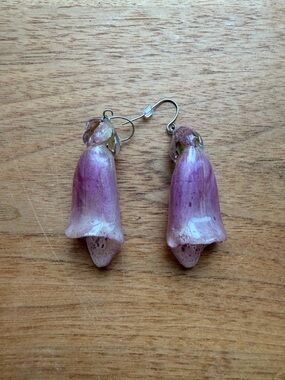 Handmade real foxgloves Flower Drop Earrings